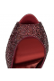 Christian Louboutin Me Dolly Strass Katır 100 mm Süet Strass Süsleme Kırmızı