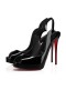 Christian Louboutin Pompalar Ateşli Piliç 120 mm Siyah / lin Siyah Rugan