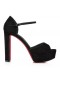 Christian Louboutin Sandaloo 130 Mm Sandalet Veau Kadife Siyah