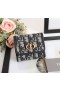 Dior 30 Montaigne Lotus Cüzdan 10CM Mavi Dior Eğik Jakarlı