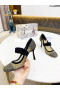 Dior Baby-D Süet Siyah File Şapka Burunlu 75mm Pompalar