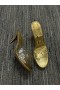 Christian Louboutin Degramule Strass Katır 85mm Metalik Altın