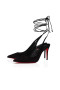 Christian Louboutin Bağcıklı Kate Pompalar 85mm Veau Kadife Siyah