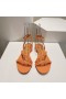 Christian Louboutin Mafaldina Düz Sandalet Rugan Turuncu