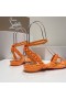 Christian Louboutin Mafaldina Düz Sandalet Rugan Turuncu