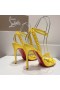 Christian Louboutin Mafaldina Sivri Sandalet 100mm Rugan Sarı