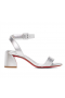 Christian Louboutin Bayan Sabina 55 mm Askılı Sandalet Deri Gümüş
