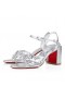 Christian Louboutin Queenie Sandalet 70mm Sandalet Pvc Ve Yanardöner Nappa Deri Gümüş
