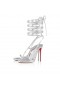 Christian Louboutin Sekmeta Alta 120mm platform sandaletler Yanardöner Nappa Deri Gümüş