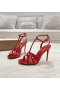 Christian Louboutin Tangeuva Sandalet 100mm Kabartmalı Deri Kırmızı