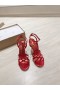Christian Louboutin Tangeuva Sandalet 100mm Kabartmalı Deri Kırmızı