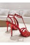 Christian Louboutin Tangeuva Sandalet 100mm Kabartmalı Deri Kırmızı