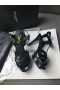 Saint Laurent Tribute Sandalet Siyah Rugan Saint Laurent Ayakkabı