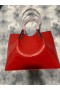 Christian Louboutin Cabarock Tote Çanta Timsah Kabartmalı Dana Derisi Sivri Kırmızı