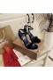 Christian Louboutin Lipqueen Sandalet 100mm Kadife Siyah Christian Louboutin Ayakkabı