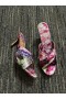 Christian Louboutin Nicol Geri döndü Sandal Katır 85MM Çiçek Açan İpek