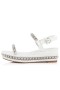 Christian Louboutin Pyraclou 60 mm Espadrilles Yanardöner Deri Beyaz CL Ayakkabı