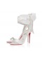 Christian Louboutin Sandale Du Desert 100 Mm Askılı Sandalet Krep Saten Fildişi