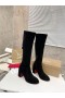Christian Louboutin Stretchadoxa Botta Alta 70MM Bot Veau Kadife Siyah