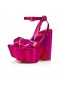 Christian Louboutin Superyaz 160mm Platform Sandaletler Rugan Fuşya Pembe