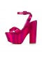 Christian Louboutin Superyaz 160mm Platform Sandaletler Rugan Fuşya Pembe