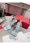 Christian Louboutin Condorapik Kraliçe Sandalet 100mm Rugan Açık Mavi