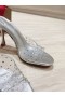 Christian Louboutin Degramule Strass Katır 85mm Deri Gümüş