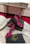 Christian Louboutin Dudak Parlatıcısı Kraliçe Sandalet 100mm Rugan Fuşya