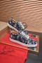 Christian Louboutin Louis Junior Low-top Spor Ayakkabı Allover Logo Kumaş Siyah CL Ayakkabı