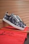 Christian Louboutin Louis Junior Low-top Spor Ayakkabı Allover Logo Kumaş Siyah CL Ayakkabı