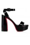 Christian Louboutin Movida Sabina 130 Mm Sandalet Rugan Dana Derisi Siyah Christian Louboutin Ayakkabı