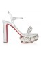 Christian Louboutin Atmospherica 130 Mm Sandalet Specchio Deri Gümüş