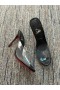 Christian Louboutin Sadece Kemerli Katırlar 100mm Rugan ve PVC Siyah