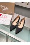 Christian Louboutin Kate Balerin Daireler Krep Saten Siyah Christian Louboutin Ayakkabı