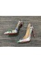 Christian Louboutin Loubitag Dekolte 554 Pompalar 100mm Pullu Çok Renkli