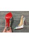 Christian Louboutin Loubitag Dekolte 554 Pompalar 100mm Pullu Çok Renkli