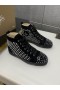 Christian Louboutin Louis Spike Yüksek Top Spor Ayakkabı Veau Kadife Siyah