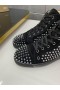 Christian Louboutin Louis Spike Yüksek Top Spor Ayakkabı Veau Kadife Siyah
