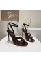 Christian Louboutin Mafaldina Sivri Sandalet 100mm Rugan Çikolata