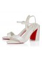 Christian Louboutin Bayan Jane Sandalet 85 Mm Sandalet Sedefli Nappa Deri Bianco