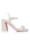 Christian Louboutin Bayan Jane Sandalet 85 Mm Sandalet Sedefli Nappa Deri Bianco