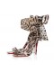 Christian Louboutin Sandale Du Çöl 100 Mm Askılı Sandalet Gigi Baskılı Krep Saten Vintage Gül