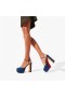Christian Louboutin Coluna Doku 130mm Kot / lin Saba Altın Ayakkabı