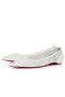 Christian Louboutin Düz Kate Draperia Beyaz-gümüş / fildişi / lin Mavi Ağ