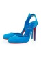Christian Louboutin Pompaları Betty Sling Kadife 100mm Alize / lin Alize Ayakkabı