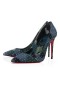 Christian Louboutin Pompaları Kate Plume 100 mm Multi / sv / lin Multi Siyah Süet Dana Derisi