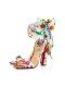 Christian Louboutin Sandalet Crosse Du Desert 100 mm Çok Krep saten