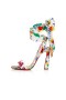 Christian Louboutin Sandalet Crosse Du Desert 100 mm Çok Krep saten