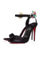 Christian Louboutin Sandalet Goldie Joli 100 mm Siyah / lin Siyah Krep Saten