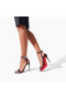 Christian Louboutin Sandalet Goldie Joli 100 mm Siyah / lin Siyah Krep Saten